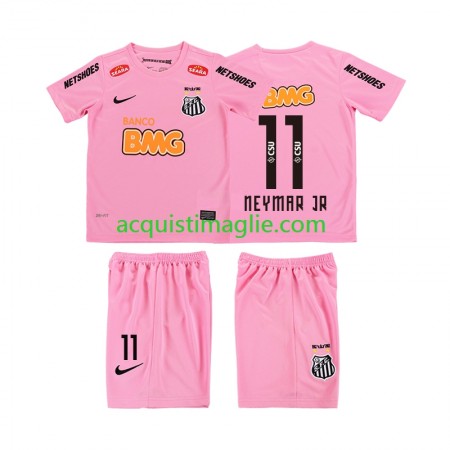 Divisa di Calcio Santos Neymar JR 11 2012 2013 Retro Bambino Quarta